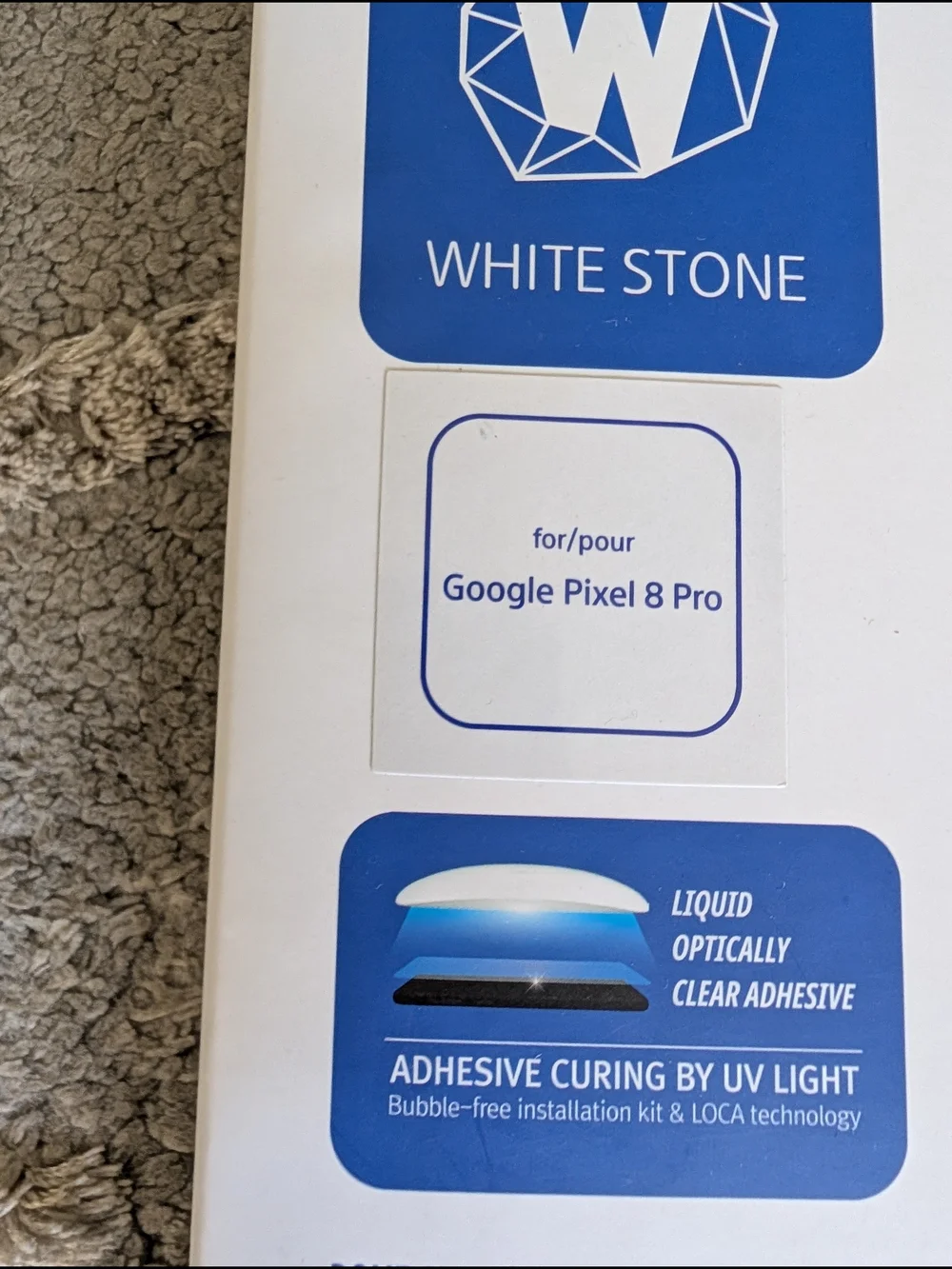 Pixel 8 pro Wht Dome Glass Screen Protector (1) AND OtterBox Defender Pro Case